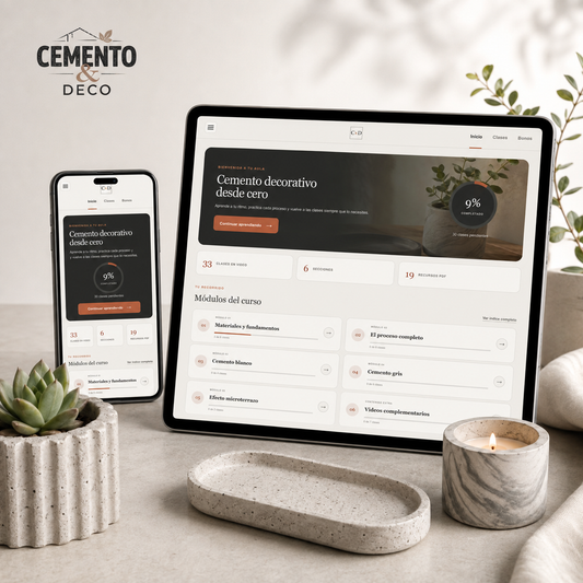 VIDEO CURSO CEMENTO & DECO +🎁 11 BONOS